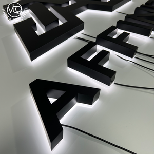 Insegne Luminose LED Personalizzate con Retroilluminazione Nera, Logo 3D in Metallo <span class=keywords><strong>per</strong></span> Uffici, Aziende e Negozi - Product Image 3