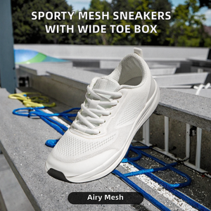 Zapatillas Deportivas con Cordones y Sin Cordones, Ligeras, con Puntera de Acero, Puntera Ancha, Malla Transpirable, Amortiguación Suave, Antideslizantes, Ergonómicas - Product Image 2