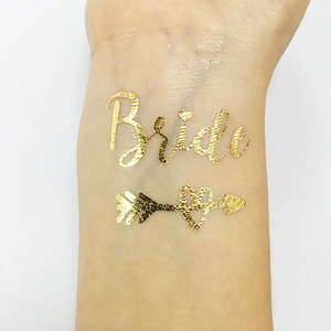 Tatuaggio Temporaneo per il Corpo con Foglia d'Oro a Trasferimento d'Acqua, Molto Popolare per Addii al Nubilato - Product Image 1