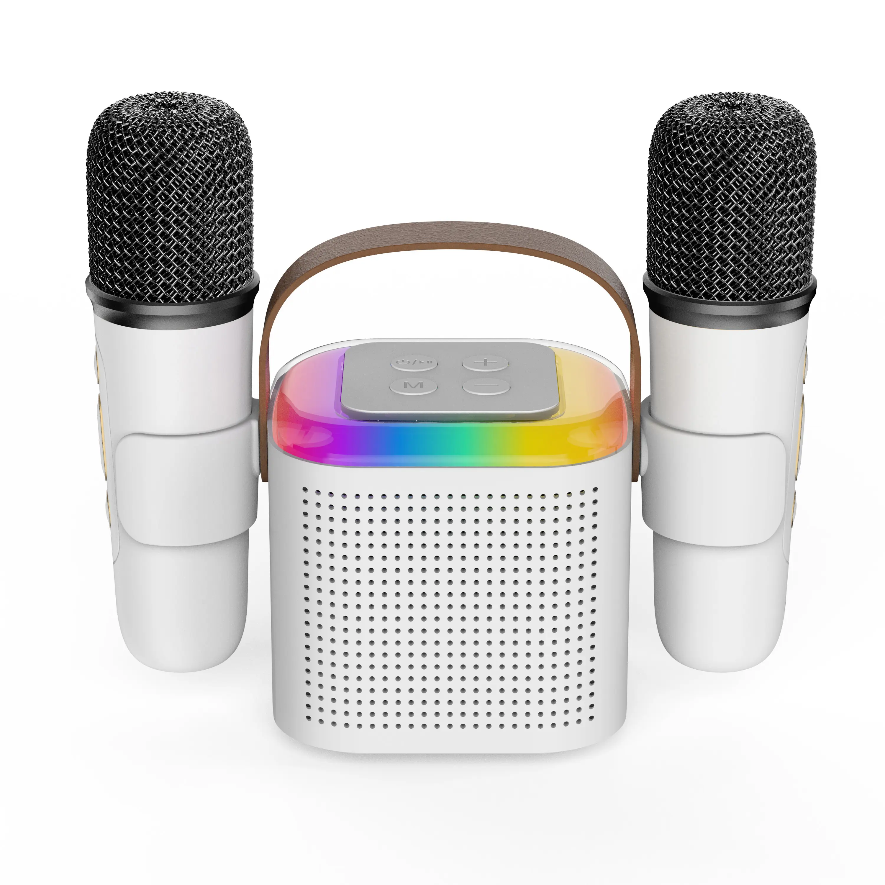 Nouvelle arrivée portable portable bluetooth haut-parleur karaoké système de cinéma maison avec micro haut-parleur RVB