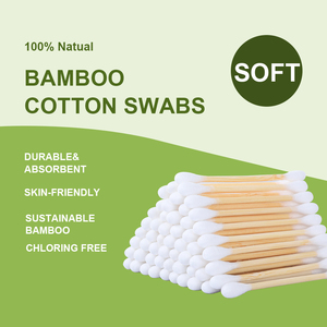 Hisopos de Bambú con Puntas de Algodón 100% Puro, Biodegradables, Libres de Plástico, Hisopos de Doble Cabeza para Limpieza de Oídos y Cuidado Personal - Product Image 2