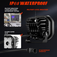 Projecteur LED tout-terrain pour rallye, phare de travail, lentille de projecteur, 12V 24V 100W, phare antibrouillard LED, pods LED tout-terrain 3 pouces ambre pour Maverick