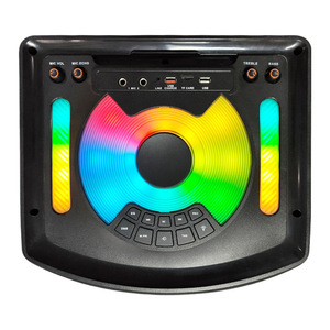 JBA-2121 Bluetooth <b>Speaker</b> Dual 12-inch Lights Wireless <b>Microphones</b> Portable Outdoor Karaoke - Product Image 1