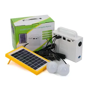 OEM 3 Wát Tấm pin mặt trời đèn pin năng lượng mặt trời năng lượng nhà điện thoại di động sạc đôi treo bóng đèn năng lượng mặt trời năng lượng chiếu sáng Kit
