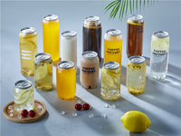 Bouteilles en plastique PET pour boissons avec couvercle en aluminium 250/330/500 ml pour café, thé, jus et soda