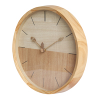 Jam Dinding Kayu Kerajinan Tangan dengan Jarum Kuarsa, Desain Logo Kustom, Model Sederhana untuk Ruang Tamu