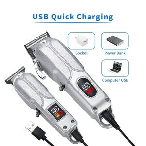 High Performance Silver Barber Hair Clipper Trimmer Set <b>Electric</b> Men Hair Cutting <b>Kit</b> Equipped with Storage Box - Product Image 2