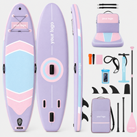 Planche de Stand Up Paddle Gonflable Complète avec Triple Quille, Pont en EVA Antidérapant, Rangement Bungee et Sac Étanche pour Téléphone