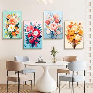 Juego de Pintura al Óleo Digital Enmarcada de 4 Piezas SONGWOO Art, Pintura al Óleo Pintada a Mano, Paisaje y Flores, Pintura por Números - Product Image 2