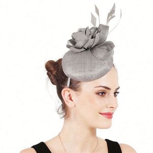 Tocado de Gasa Floral para Novia, Sombrero de Fiesta de Gala Occidental Aristocrático de Alta Gama, Diadema, Sombreros y Fascinadores para Mujer - Product Image 5