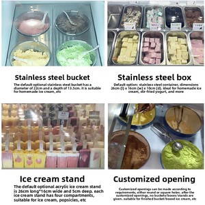 Vitrine Réfrigérée Commerciale YINZHENG pour Crèmes Glacées et Gelatos Italiens, Congélateur à Refroidissement Direct - Product Image 5