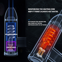 Robinet électrique en acier inoxydable pour cuisine, chauffe-eau 3000W, affichage numérique, robinet électrique instantané à eau chaude en trois secondes