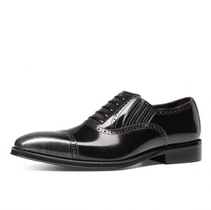 Zapatos de Vestir de Cuero Genuino Hechos a Medida de Alta Gama con Punta Cuadrada y Suela de Goma con Estilo Británico de Primera Calidad para Hombre de Oficina - Product Image 5