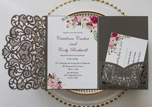 New Style Luxury 3D Pop Wedding Bride Greeting Cards Folded <b>Paper</b> Invitation Gold Stamping Eco-Friendly Lovely Printed <b>Pattern</b> - Product Image 3