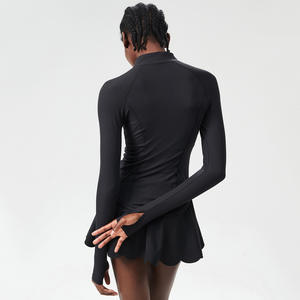 Vêtements de sport Aoyema, ensemble de vestes zippées pour le fitness, soutien-gorge à manches longues de 3 pièces, vêtements de sport, jupe, vêtements d'entraînement, ensembles de gymnastique pour femmes - Product Image 4