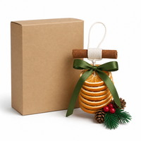 Coffret cadeau de sachets parfumés pour voiture, design rustique aux senteurs d'agrumes de Noël