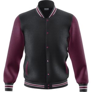 FOXA Men's Varsity <b>Jacket</b> Fleece Regular Fit Button Closure Casual Baseball Bomber <b>Jacket</b> - Product Image 1
