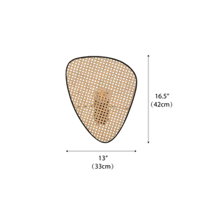 <span class=keywords><strong>Applique</strong></span> <span class=keywords><strong>murale</strong></span> bio contemporaine style Wabi-Sabi en rotin tressé avec cadre en bois unique, écran Cannage - Product Image 6