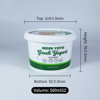 Fabricant, usine, OEM, ODM, personnalisation du logo, pot en plastique PP pour crème glacée, contenants pour yaourt avec couvercle à verrouillage de sécurité