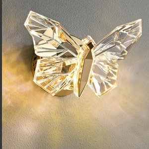 Lampe murale papillon créative nordique pour chambre à coucher, chevet, mur de fond de salon simple, lampe murale pour couloir et escalier - Product Image 1