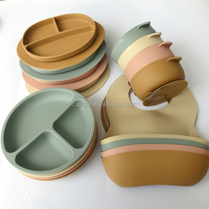 Plato de silicona irrompible dividido para bebé, conjunto de alimentación de succión antideslizante para lavavajillas, plato de silicona para bebé - Product Image 6