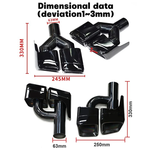 DEX Embouts d'Échappement pour <span class=keywords><strong>Mercedes</strong></span> Benz W212 W218 Classe <span class=keywords><strong>CLS</strong></span> Classe E, Amélioration vers Embout de Silencieux Carré Quad <span class=keywords><strong>AMG</strong></span> <span class=keywords><strong>63</strong></span>, Buse d'Échappement Sortie d'Échappement - Product Image 6