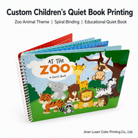 Livre d'activités Montessori interactif personnalisé pour tout-petits, en feutre, avec reliure spirale, sur le thème des animaux du zoo, éducatif, pour enfants, impression de livres
