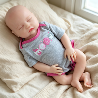 18 Zoll Vollsilikon Reborn Baby Puppe Realistische Lebensechte Neugeborenen-Puppe Weiche Massive Silikon-Begleiterpuppe Geschenk für Kinder