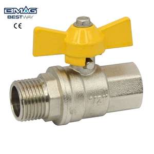 BMAG CE certifié NPT BSP vanne à gaz haute température 1/2 \ "3/4 \" 1 \ "poignée papillon jaune laiton vanne à boisseau sphérique manuel OEM - Product Image 3