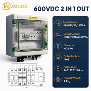 Комбинировочный блок для солнечных панелей 600В <span class=keywords><strong>DC</strong></span>, 2 входа/1 выход, IP65, водонепроницаемый, с защитой от перенапряжения и перегрузки - Product Image 6
