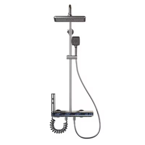 Juego <span class=keywords><strong>de</strong></span> <span class=keywords><strong>Ducha</strong></span> Termostática YF 2026 en Gris Metálico con Pantalla Digital y Luz LED Estrellada, Sistema <span class=keywords><strong>de</strong></span> <span class=keywords><strong>Ducha</strong></span> para Baño con 4 Funciones - Product Image 5