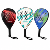 Raquette de padel OEM ODM d'usine, surface en fibre de verre, noyau en EVA, forme ronde, logo personnalisé, marque privée, raquette de padel pour supermarché