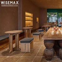 WISEMAX MÖBEL Vintage Einfache Restaurant-Möbel Massivholz Runder Esstisch Hotel Kleiner Speisetisch für Cafés