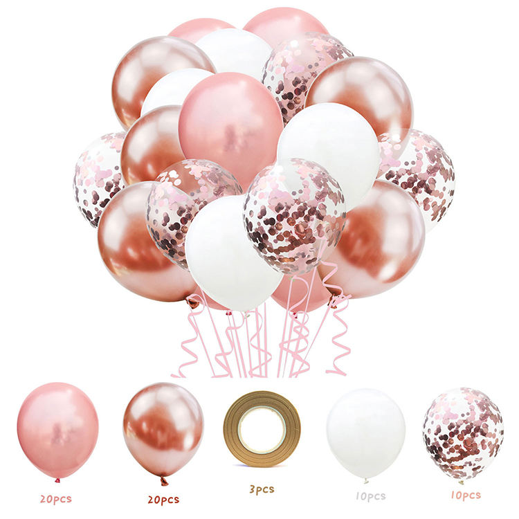 Chrome rose gold rose gold white sequins