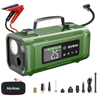 Démarreur de voiture portable 7-en-1 ABS avec compresseur d'air, gonflage rapide, manomètre numérique, moniteur de pression des pneus et lumière d'urgence