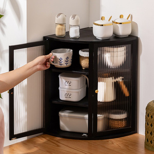 Kitchen countertop <b>corner</b> storage rack, multi-functional spice rack, tiered organizer, <b>cabinet</b> storage solution. - Product Image 2