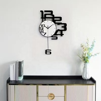 Jam dinding Digital minimalis Modern, jam dinding kreatif ruang tamu, jam dekorasi dinding rumah