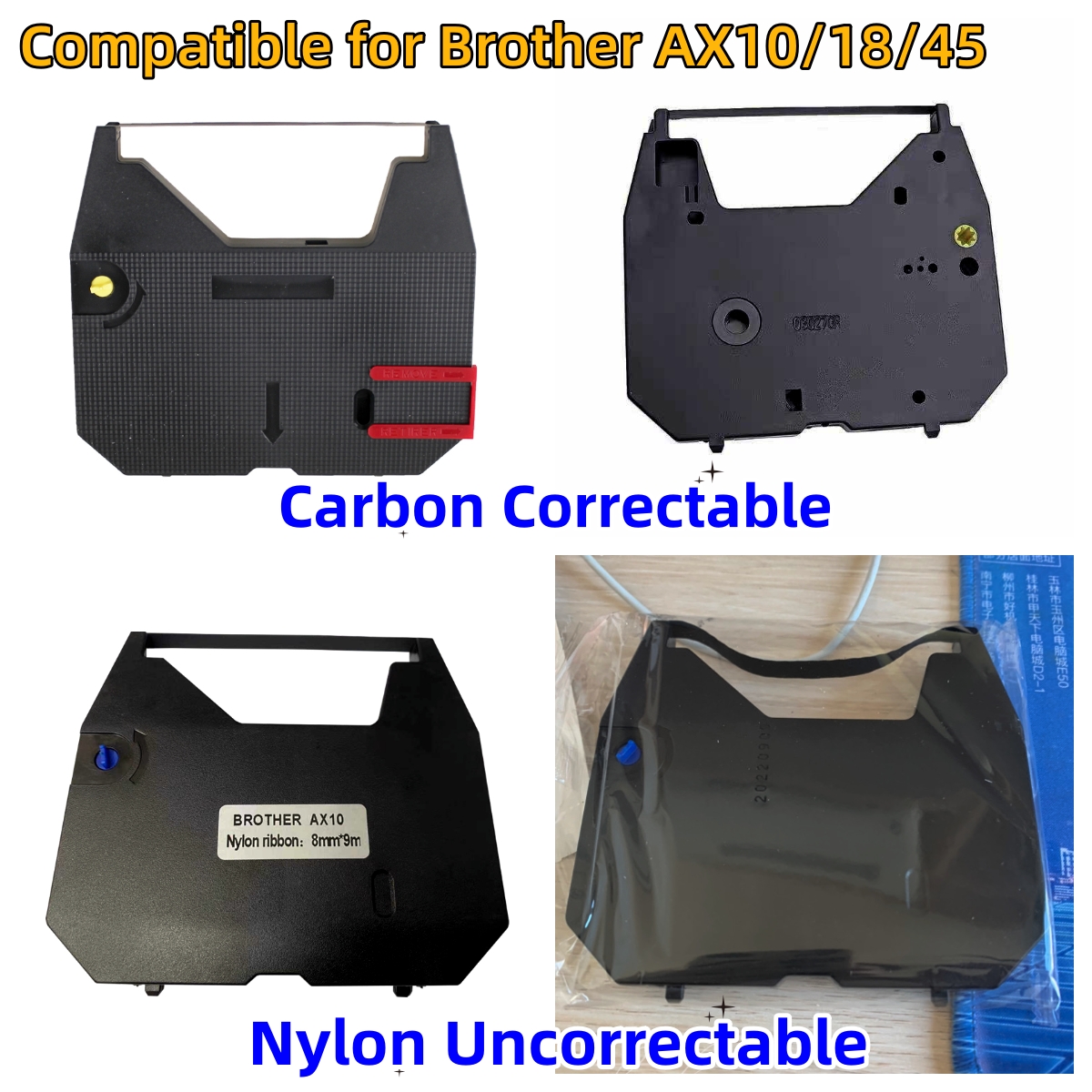 Brother Cassette Ribbon - Correctable Nylon Carbon Ribbon