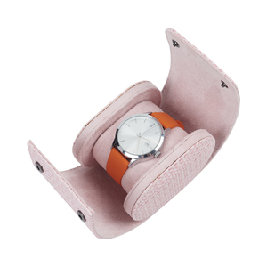 Oem ODM handmade tùy chỉnh 1 khe cắm vuông bảo vệ đồng hồ tổ chức CuộN du lịch lưu trữ trường hợp sang trọng PU hộp da - Product Image 5