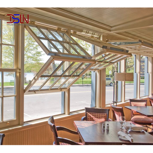 Fenêtre pliante verticale en verre avec cadre en alliage d'aluminium, insonorisée, à économie d'énergie, sur mesure pour cuisine, hôtel, sous-sol - Product Image 1