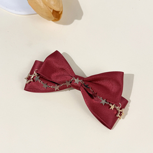Barrettes à cheveux en forme de chaîne d'étoiles, <span class=keywords><strong>noir</strong></span>, blanc, rose et bordeaux avec des accents dorés - Collection printemps douce stylisée - Product Image 6
