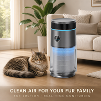 Purificateur d'air intelligent pour animaux de compagnie USMILEPET, purificateur d'air pour chats et chiens, système de retour d'air infini / système de flux d'air infini, contrôle par application WiFi