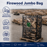 Sac en vrac pour bois de chauffage, sac géant FIBC en maille ventilée de 2000 kg, robuste, traité anti-UV, réutilisable, pour approvisionnement en vrac, Saco De Lena