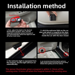 Nhà máy-có nguồn gốc dẫn ánh sáng laser cho cửa xe sửa đổi Chào mừng chiếu cửa trang trí ánh sáng điều khiển từ tính không có Mới - Product Image 4