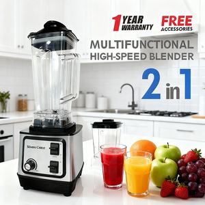 <span class=keywords><strong>Silver</strong></span> <span class=keywords><strong>Crest</strong></span> Blender 1500W 2L Grande Capacité Commercial Avec Mélangeur Broyeur Heavy Duty Machine Portable Ice Smoothie Blenders - Product Image 2
