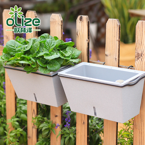 Indoor herb rectangular window box long plastic vegetable pots resin planter