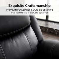 [Stock US] Fauteuil inclinable manuel haut de gamme en similicuir avec vibration et chauffage, expédition domestique aux États-Unis, MOQ 1 unité