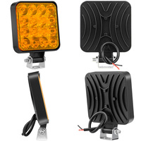 Mini phare de travail carré à 16 LED, 48W, 12V, 3030, Spot DRL, lumière de conduite, 1200LM, IP65, lampe auxiliaire