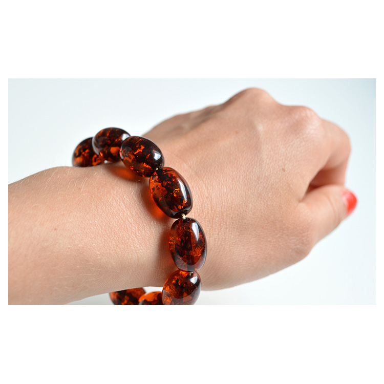 Bracelet en argent sterling 925 pour homme, bijoux en ambre baltique, naturel, o