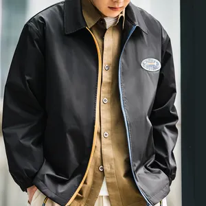 Maden Japanese Vintage Nylon Coach Jackets for Men City Boy Collision Color Zipper Streetwear Jacket Hip Hop Spring Sportswear